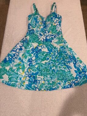 Lilly Pulitzer Blue & Turquoise Floral Dress